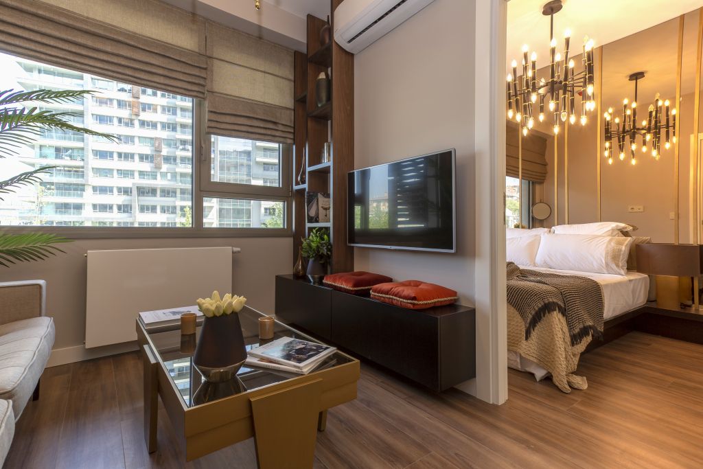 Modern otel odası ve iç mekân tasarımı